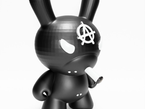 3D Printing Black Anarchy Rabbit Punk Grunge toy 3D Modell