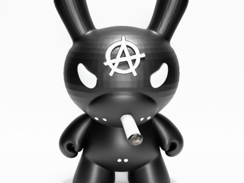 3D Printing Black Anarchy Rabbit Punk Grunge toy 3D Modell