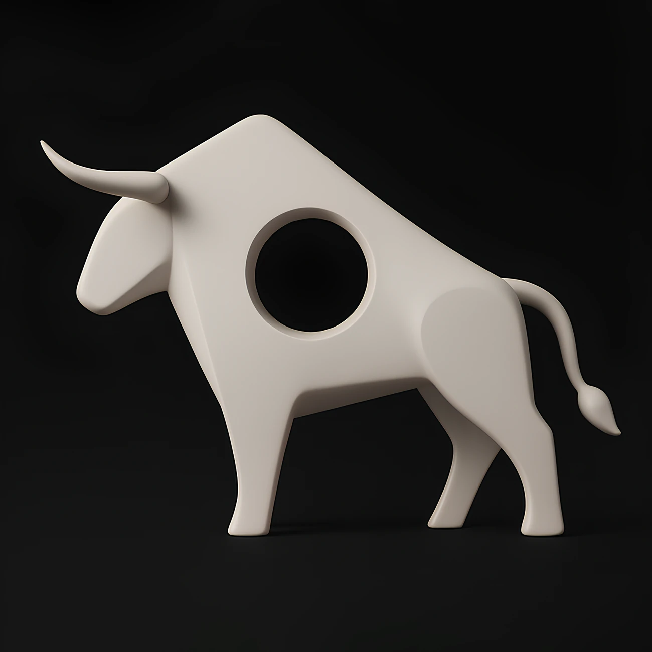 3D Printing Bull Minimalist Decoration toy 3D Model .c4d .max .obj .3ds .fbx .stl .blend 