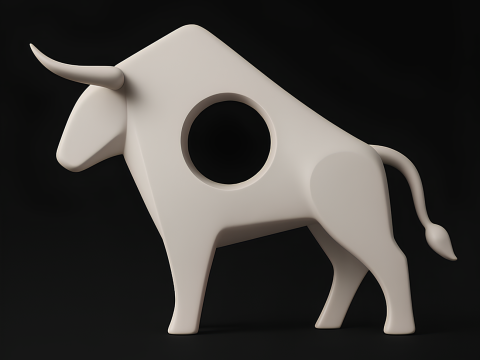 3D Printing Bull Minimalist Decoration toy 3D 모델