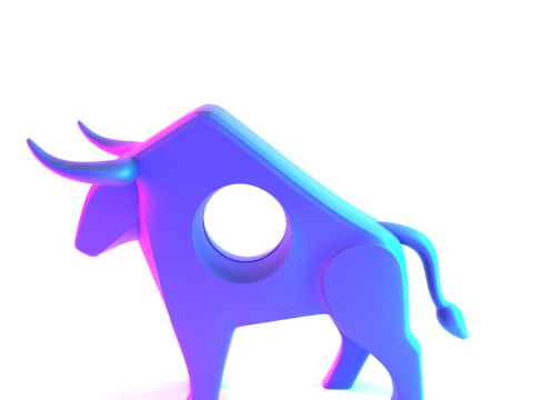 3D Printing Bull Minimalist Decoration toy 3D 모델