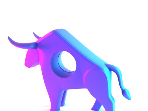 3D Printing Bull Minimalist Decoration toy 3D 모델