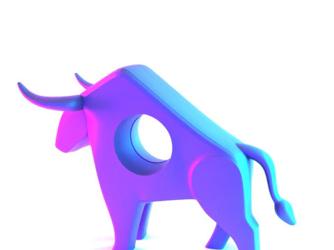 3D Printing Bull Minimalist Decoration toy 3D Model