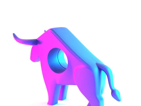 3D Printing Bull Minimalist Decoration toy 3D Model