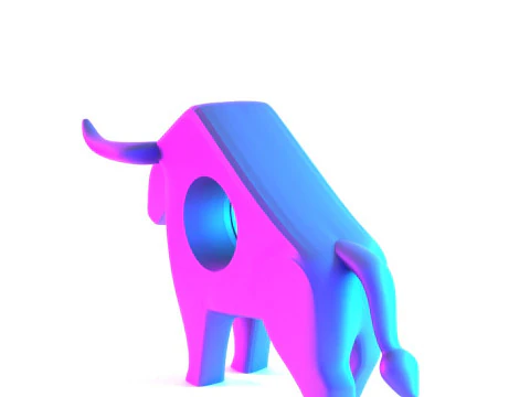 3D Printing Bull Minimalist Decoration toy 3D Model