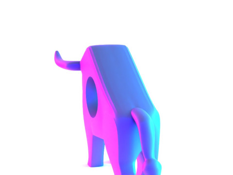 3D Printing Bull Minimalist Decoration toy 3D 모델
