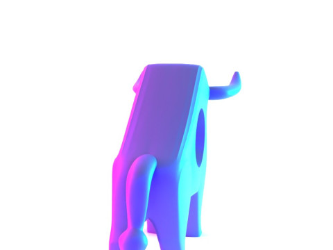 3D Printing Bull Minimalist Decoration toy 3D 모델