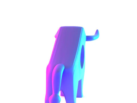 3D Printing Bull Minimalist Decoration toy 3D Model