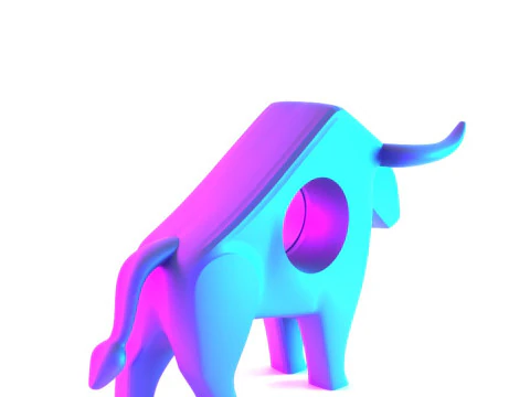 3D Printing Bull Minimalist Decoration toy 3D Model