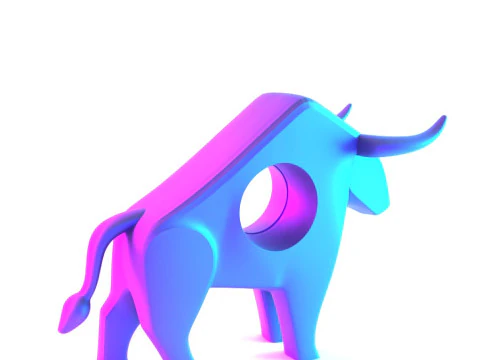 3D Printing Bull Minimalist Decoration toy 3D Model