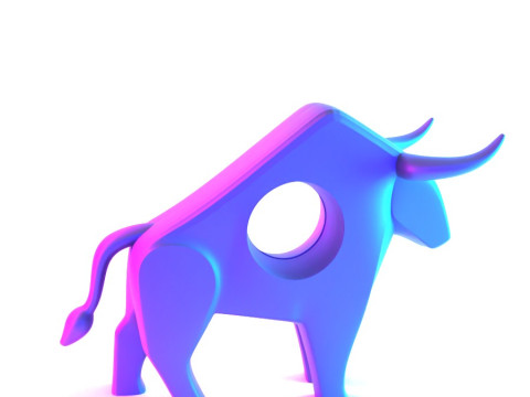 3D Printing Bull Minimalist Decoration toy 3D 모델