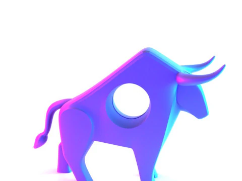 3D Printing Bull Minimalist Decoration toy 3D Model