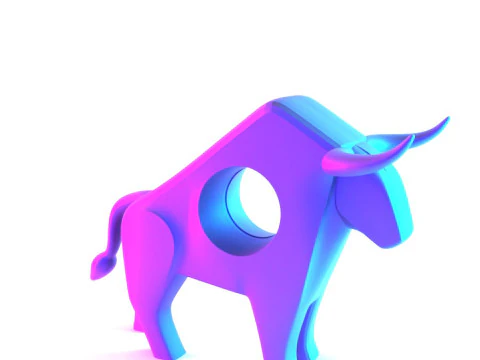 3D Printing Bull Minimalist Decoration toy 3D Model