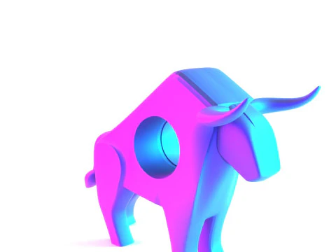 3D Printing Bull Minimalist Decoration toy 3D Model