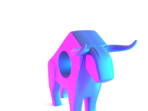 3D Printing Bull Minimalist Decoration toy 3D Model