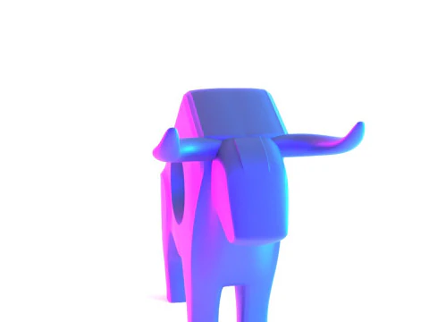3D Printing Bull Minimalist Decoration toy 3D Model