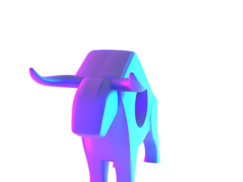 3D Printing Bull Minimalist Decoration toy 3D Model