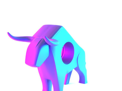 3D Printing Bull Minimalist Decoration toy 3D Model