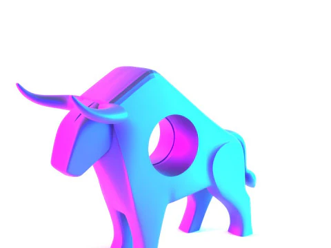 3D Printing Bull Minimalist Decoration toy 3D Model