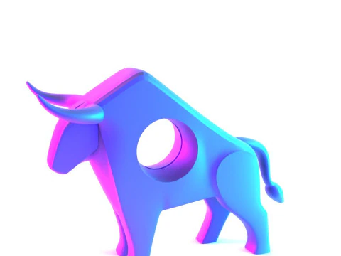 3D Printing Bull Minimalist Decoration toy 3D Model