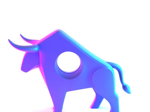 3D Printing Bull Minimalist Decoration toy 3D Model