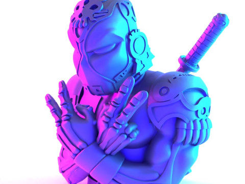 3D Printing Aztec Deadpool Mexican Maya toy 3D Model