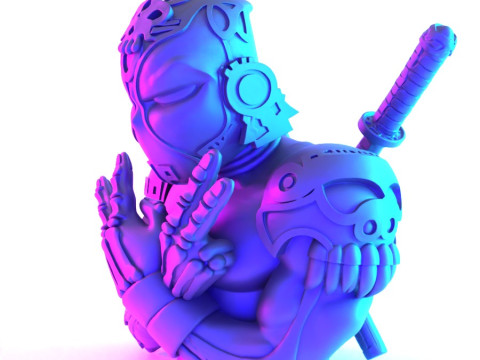 3D Printing Aztec Deadpool Mexican Maya toy 3D Model