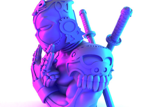 3D Printing Aztec Deadpool Mexican Maya toy 3D Model