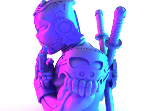 3D Printing Aztec Deadpool Mexican Maya toy 3D Model
