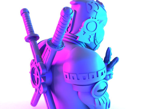3D Printing Aztec Deadpool Mexican Maya toy 3D Model