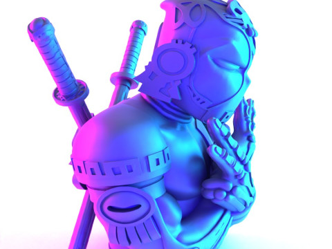 3D Printing Aztec Deadpool Mexican Maya toy 3D Model