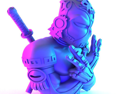 3D Printing Aztec Deadpool Mexican Maya toy 3D Model