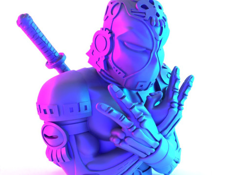 3D Printing Aztec Deadpool Mexican Maya toy 3D Model