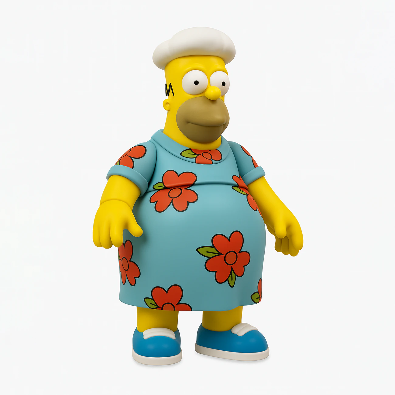 Giocattolo di stampa 3D Fat Homer Simpson vestito floreale tropicale Modello 3D .c4d .max .obj .3ds .fbx .stl .blend 