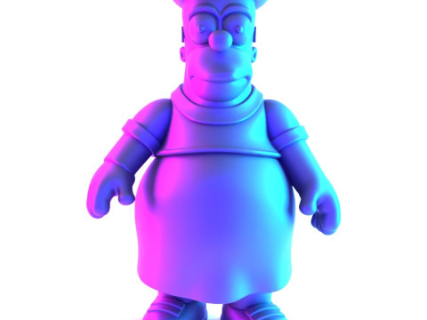 Іграшка з 3D-друком Товстий Гомер Сімпсон у тропічній квітковій сукні 3D Модель