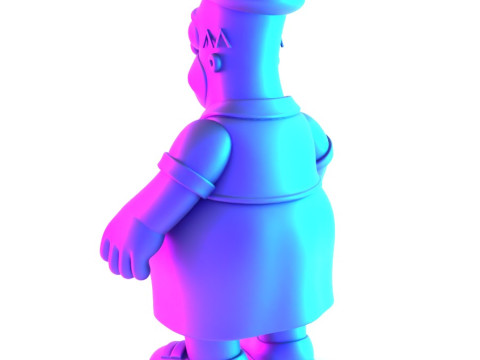 Іграшка з 3D-друком Товстий Гомер Сімпсон у тропічній квітковій сукні 3D Модель