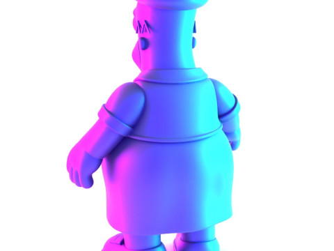 Іграшка з 3D-друком Товстий Гомер Сімпсон у тропічній квітковій сукні 3D Модель