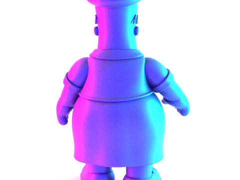 Іграшка з 3D-друком Товстий Гомер Сімпсон у тропічній квітковій сукні 3D Модель