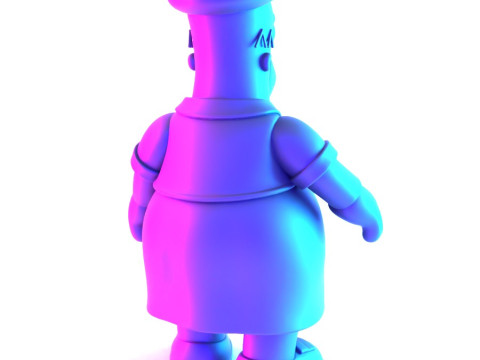 Іграшка з 3D-друком Товстий Гомер Сімпсон у тропічній квітковій сукні 3D Модель