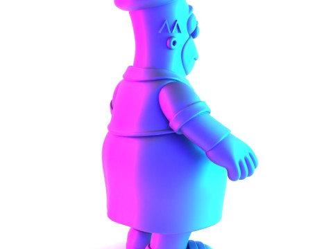 Іграшка з 3D-друком Товстий Гомер Сімпсон у тропічній квітковій сукні 3D Модель