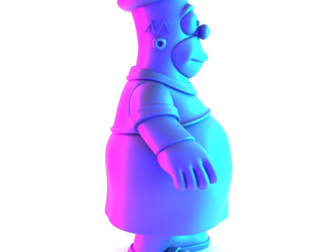 Іграшка з 3D-друком Товстий Гомер Сімпсон у тропічній квітковій сукні 3D Модель