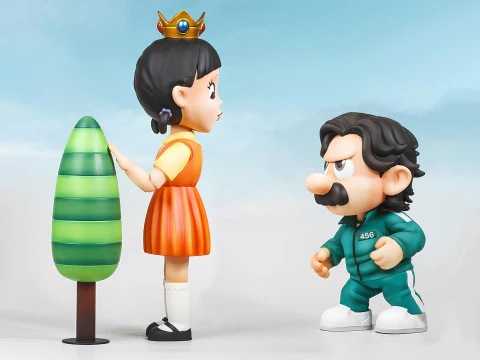 Gioco di calamari con stampa 3D Super Mario 456 Player Giocattolo Princess Peach Modello 3D