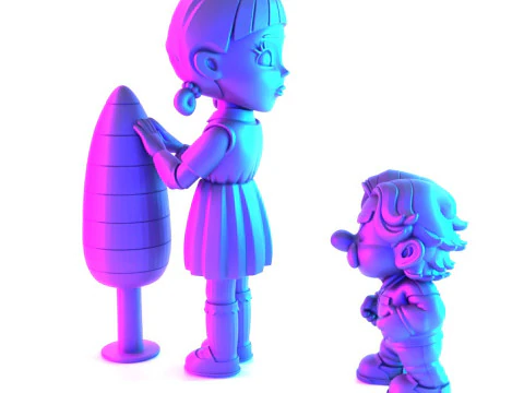3D Printing Squid Game Super Mario 456 Player Princess Peach toy 3D Model