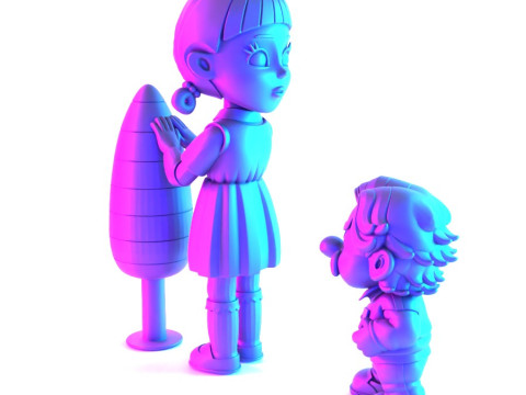 3D Printing Squid Game Super Mario 456 Player Princess Peach toy 3Dモデル