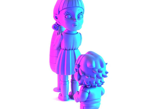 3D Printing Squid Game Super Mario 456 Player Princess Peach toy 3D Model