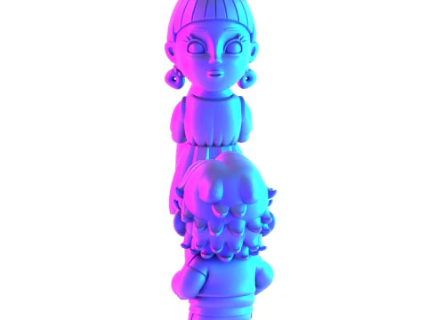 3D Printing Squid Game Super Mario 456 Player Princess Peach toy 3D Model