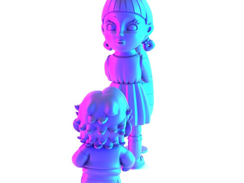 3D Printing Squid Game Super Mario 456 Player Princess Peach toy 3Dモデル