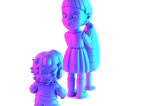3D Printing Squid Game Super Mario 456 Player Princess Peach toy 3Dモデル