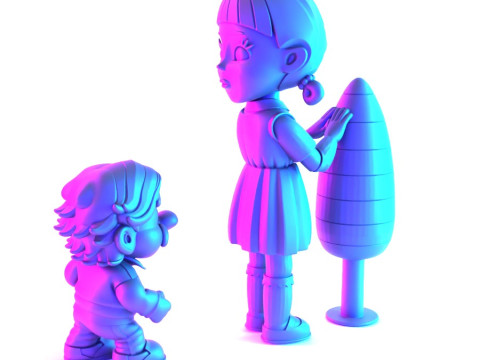 3D Printing Squid Game Super Mario 456 Player Princess Peach toy 3Dモデル