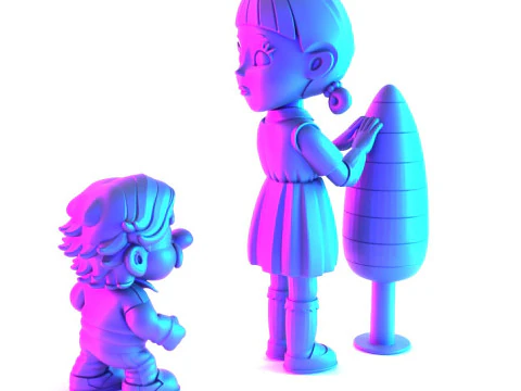 3D Printing Squid Game Super Mario 456 Player Princess Peach toy 3D Model